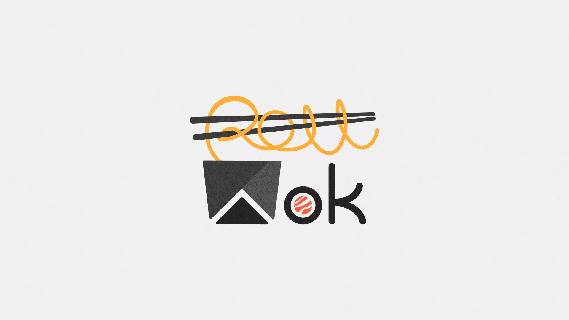 Разработка логотипа суши-бара «Roll Wok Club» в Уяре